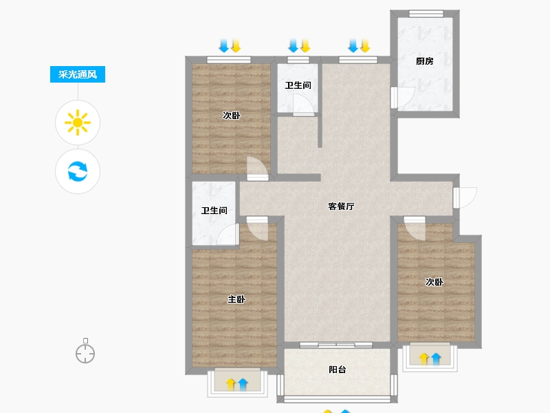 河南省-商丘市-江南花园龙悦城-102.54-户型库-采光通风