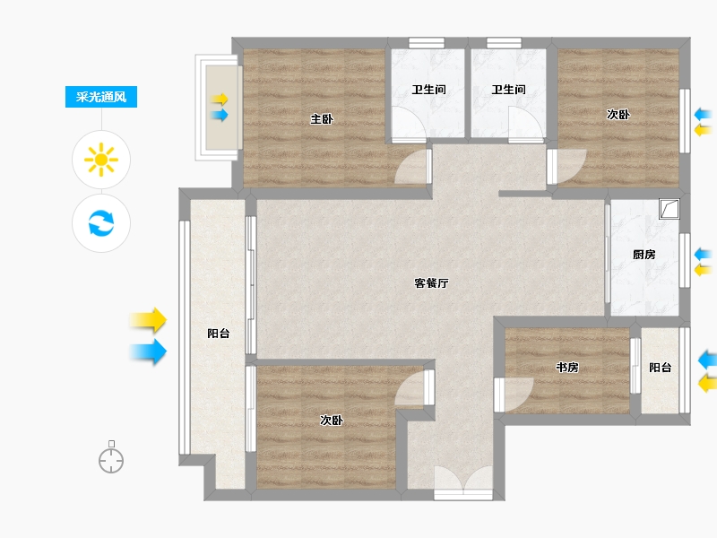 河北省-邯郸市-壹号院-103.94-户型库-采光通风