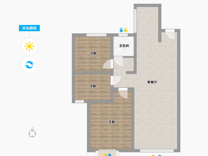 河北省-邯郸市-金凤壹号-80.00-户型库-采光通风