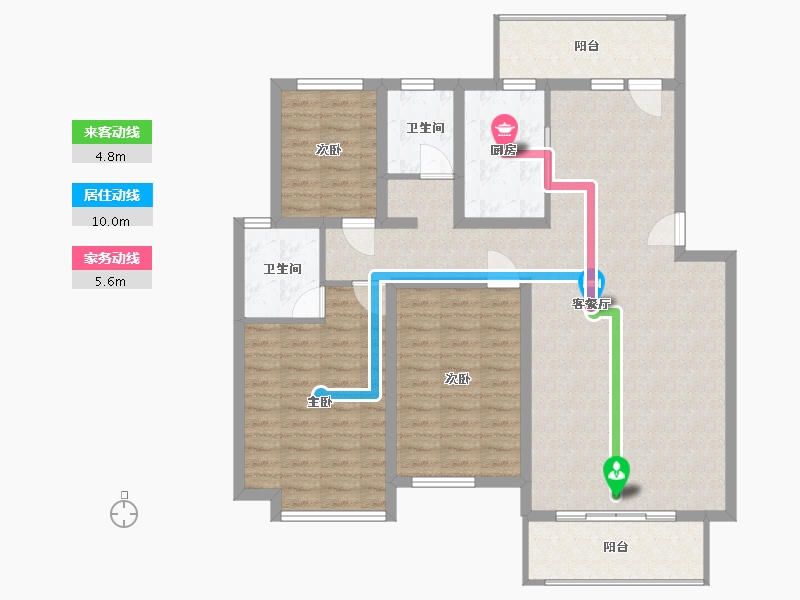 河南省-信阳市-湖畔春天二期-104.19-户型库-动静线