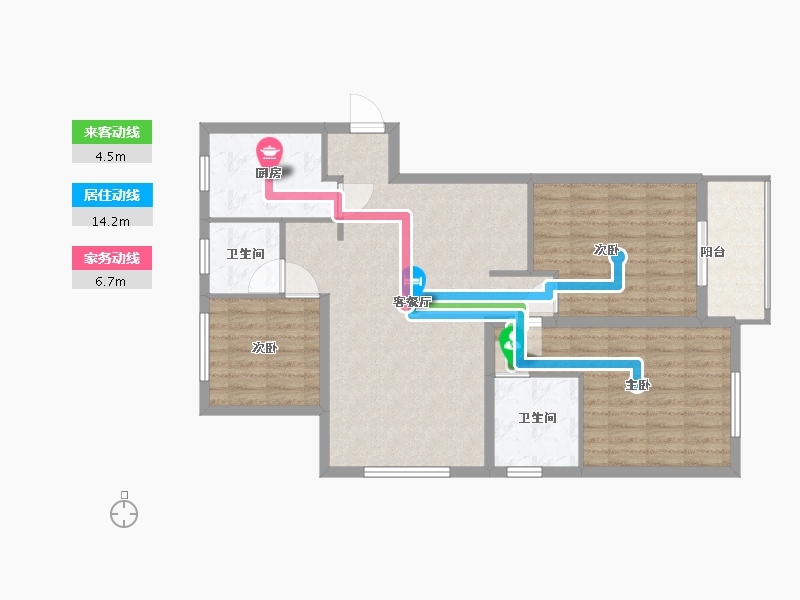 江苏省-南京市-新立家园-96.00-户型库-动静线