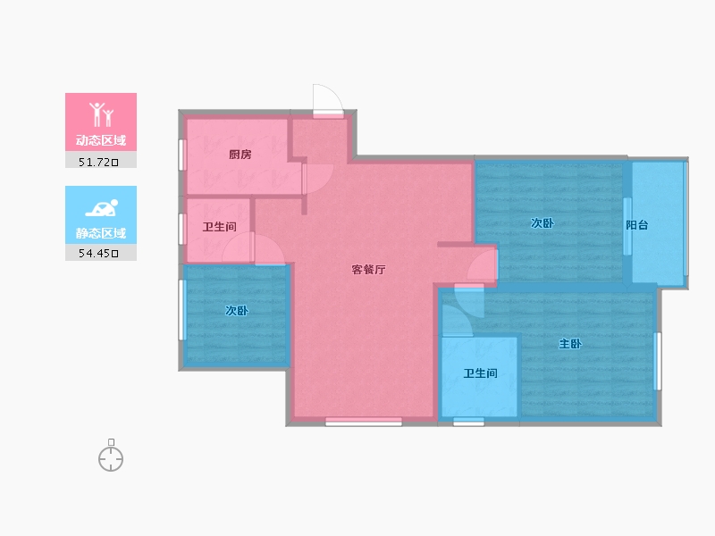 江苏省-南京市-新立家园-96.00-户型库-动静分区