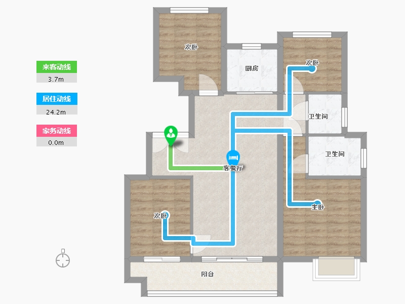 浙江省-衢州市-凤凰合院-90.94-户型库-动静线