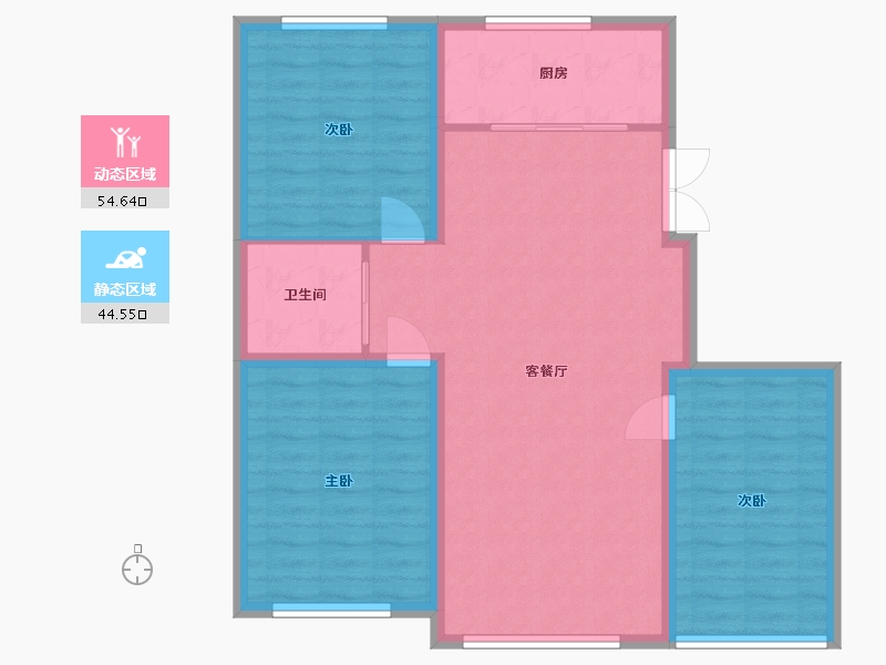 内蒙古自治区-通辽市-中央公馆一期-94.40-户型库-动静分区