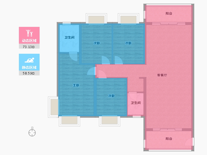 广西壮族自治区-南宁市-广西民族医院家属楼-124.94-户型库-动静分区