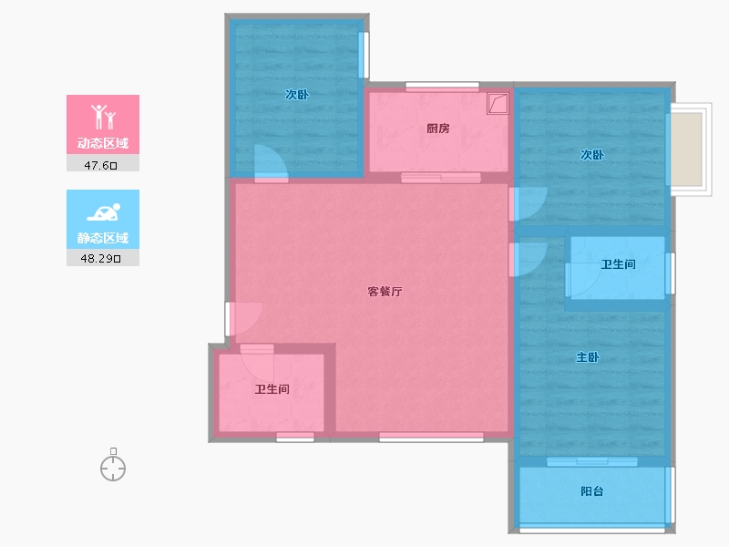 陕西省-西安市-西科大西影路院-89.97-户型库-动静分区