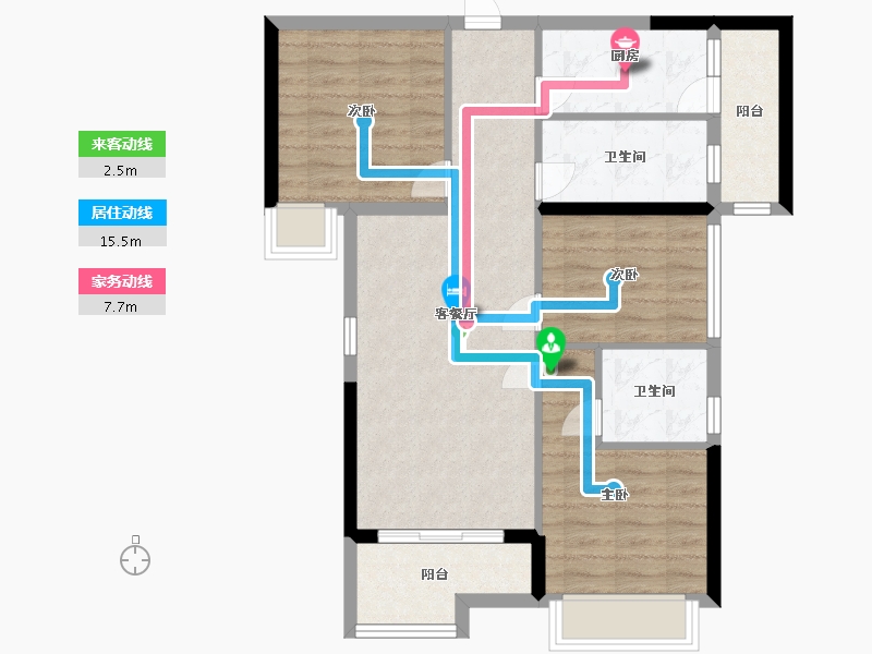 湖北省-荆州市-忆美当代城MOMA-77.60-户型库-动静线