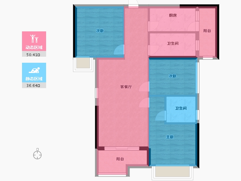 湖北省-荆州市-忆美当代城MOMA-77.60-户型库-动静分区