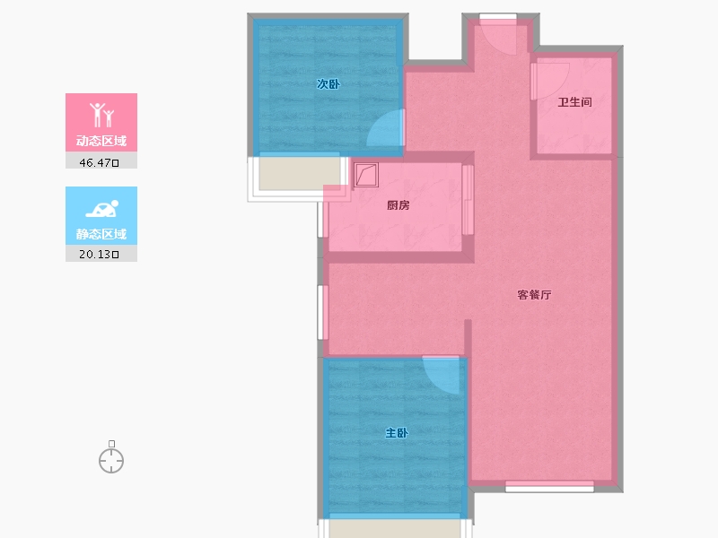 北京-北京市-建发文源府-69.60-户型库-动静分区