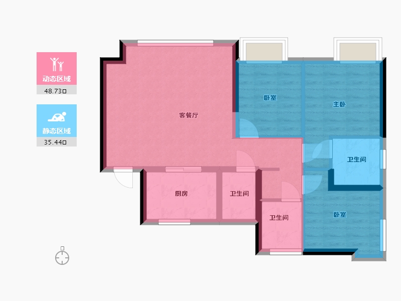 福建省-厦门市-保利中交云上-75.00-户型库-动静分区