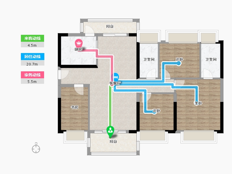 广东省-江门市-锦江国际新城-103.20-户型库-动静线