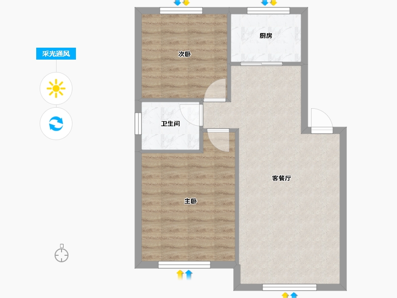 黑龙江省-佳木斯市-天福城D区-59.00-户型库-采光通风