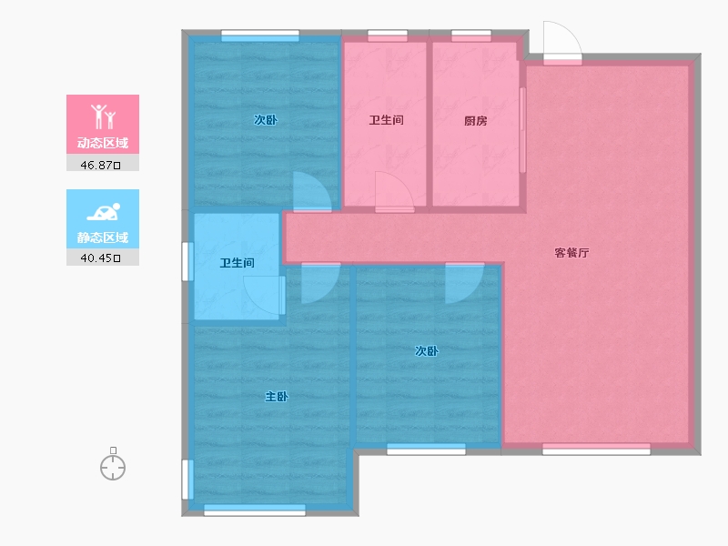 辽宁省-沈阳市-保利和光屿湖-80.15-户型库-动静分区