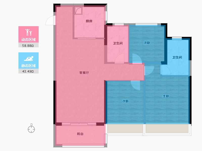 江苏省-苏州市-悦揽天地-92.00-户型库-动静分区