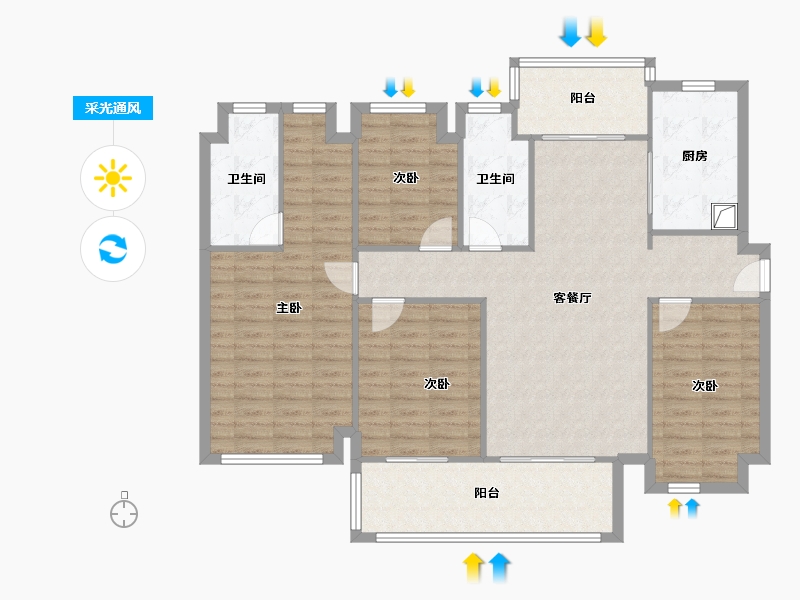 广东省-佛山市-金融街金悦府-110.40-户型库-采光通风