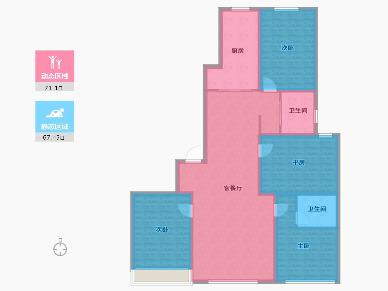 山东省-潍坊市-兰溪学府-124.80-户型库-动静分区