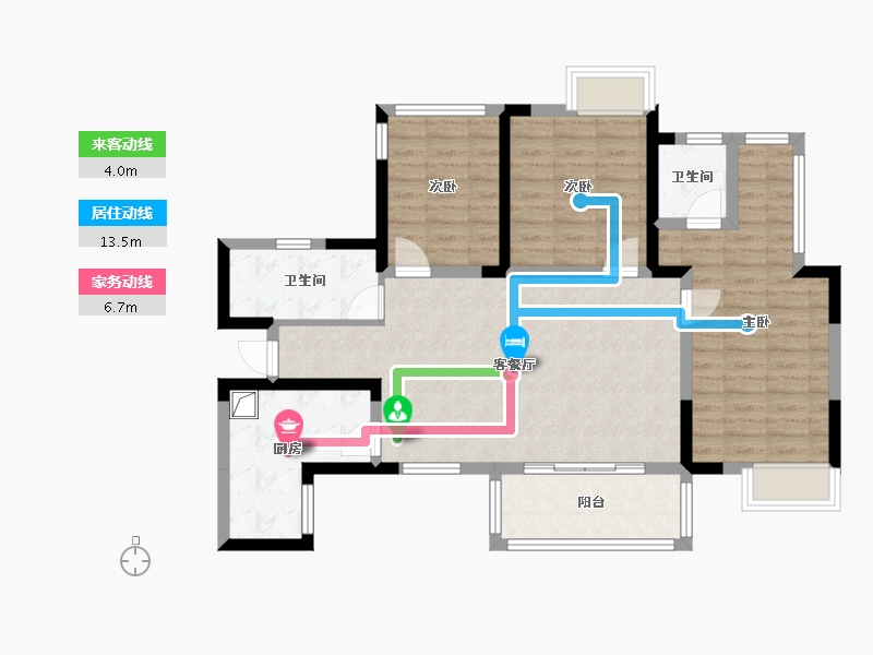 四川省-德阳市-鸿成仁合府-96.93-户型库-动静线