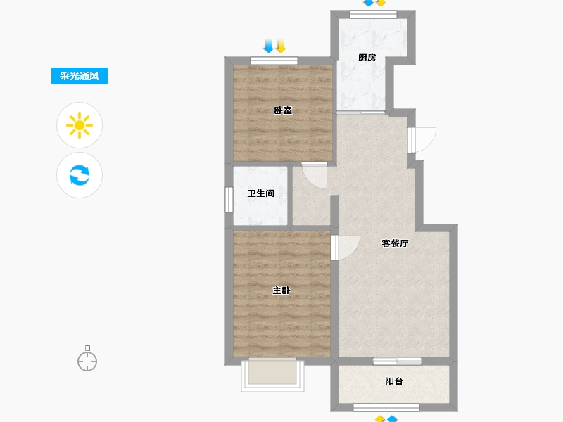 河北省-唐山市-碧桂园-96.00-户型库-采光通风