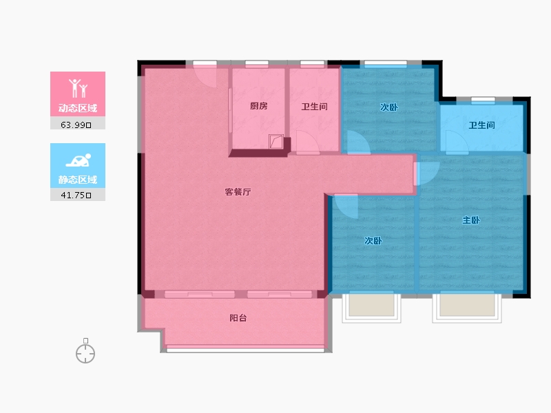 河南省-南阳市-新野一品秀丽山河-96.09-户型库-动静分区