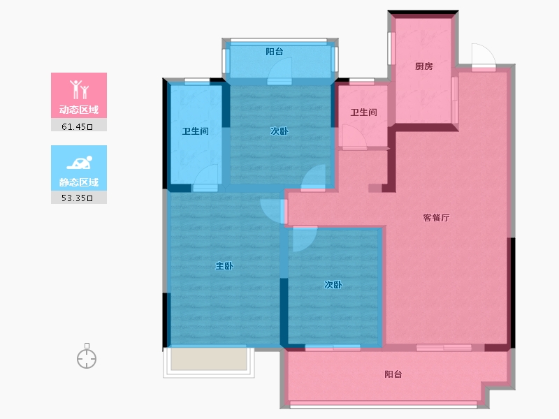 安徽省-淮北市-邦泰双玺-101.60-户型库-动静分区