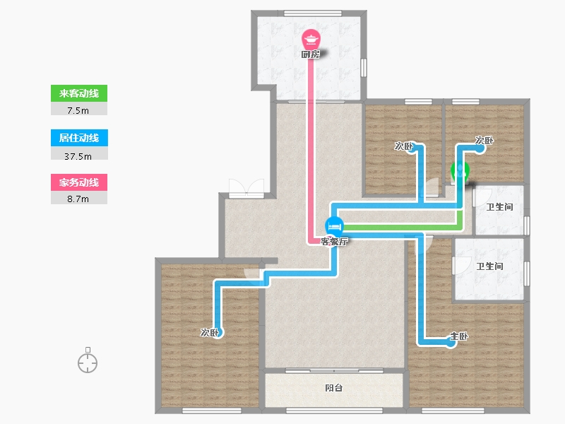 浙江省-温州市- 滨江中梁鹿城壹号 -186.40-户型库-动静线