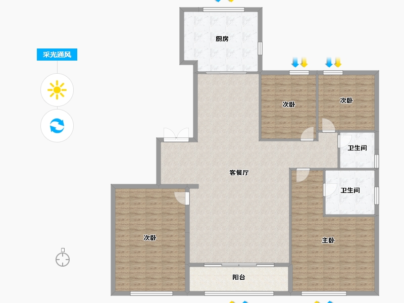 浙江省-温州市- 滨江中梁鹿城壹号 -186.40-户型库-采光通风