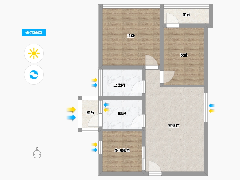 广东省-深圳市-荔园大厦-68.00-户型库-采光通风