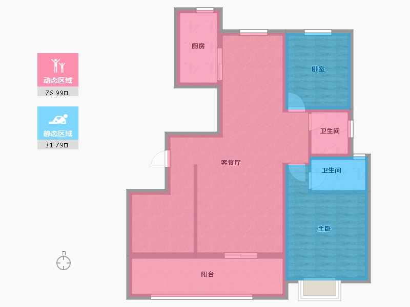 河南省-周口市-亿安新筑城市展厅-90.00-户型库-动静分区