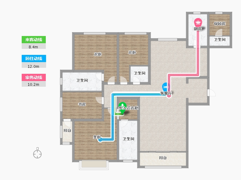 河北省-石家庄市-东南智汇城十号院-190.40-户型库-动静线