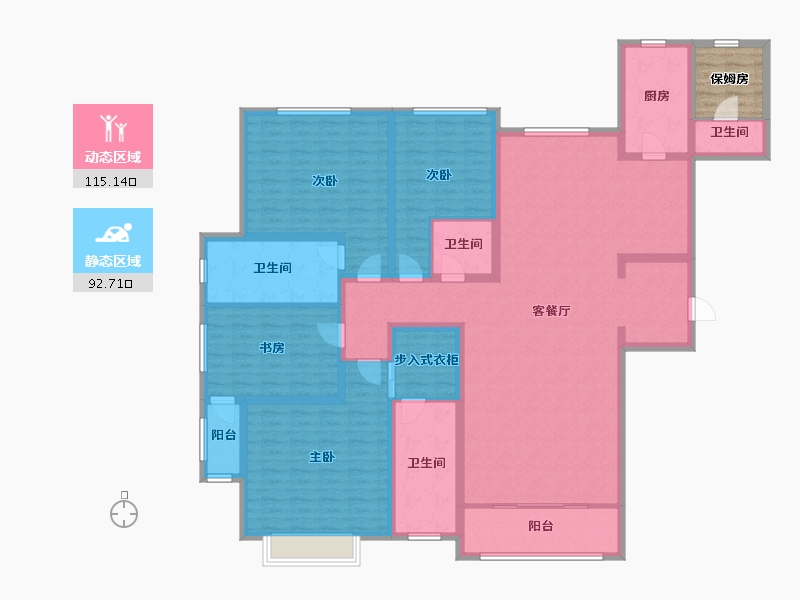 河北省-石家庄市-东南智汇城十号院-190.40-户型库-动静分区