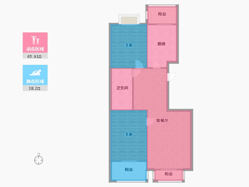 天津-天津市-香水园-96.68-户型库-动静分区