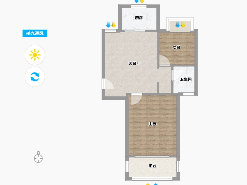 江苏省-苏州市-群星苑-一区-52.00-户型库-采光通风