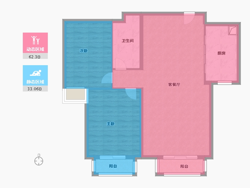 宁夏回族自治区-银川市-宝湖天下-86.40-户型库-动静分区