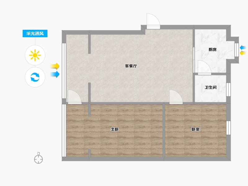 四川省-成都市-钢管厂-五区-68.43-户型库-采光通风