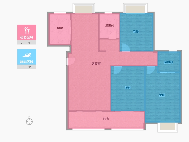 山东省-济南市-济高龙园-A区-119.81-户型库-动静分区