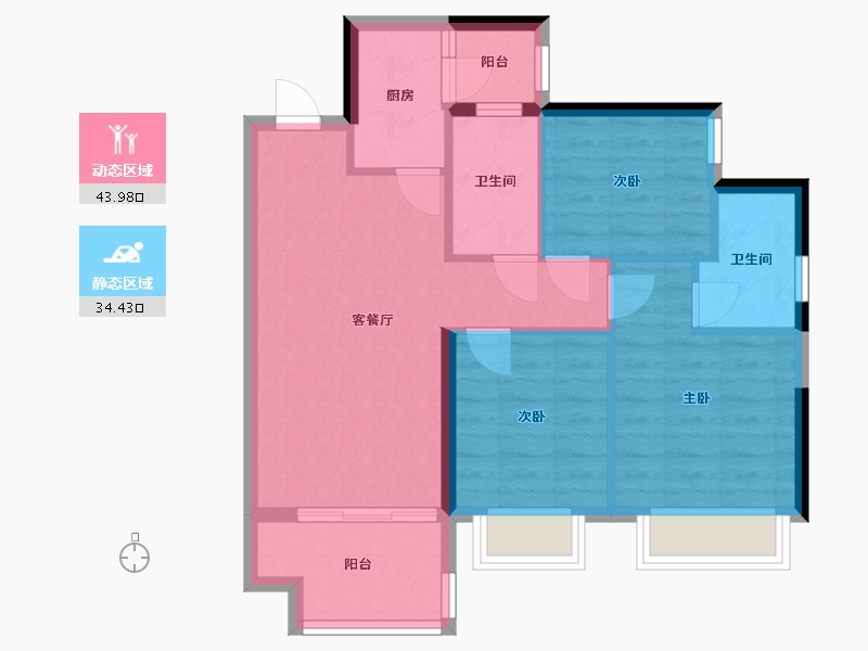 广东省-云浮市-光大景湖时代城-71.98-户型库-动静分区