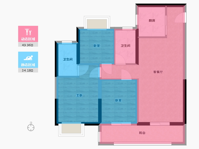 江苏省-南京市-星宸锦苑-80.00-户型库-动静分区