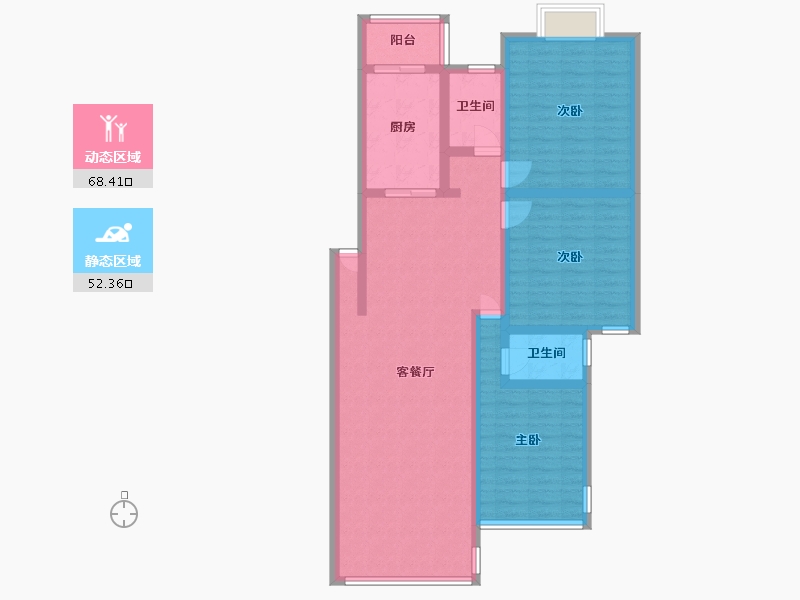 江西省-九江市-东方花园(青年路店)-123.10-户型库-动静分区