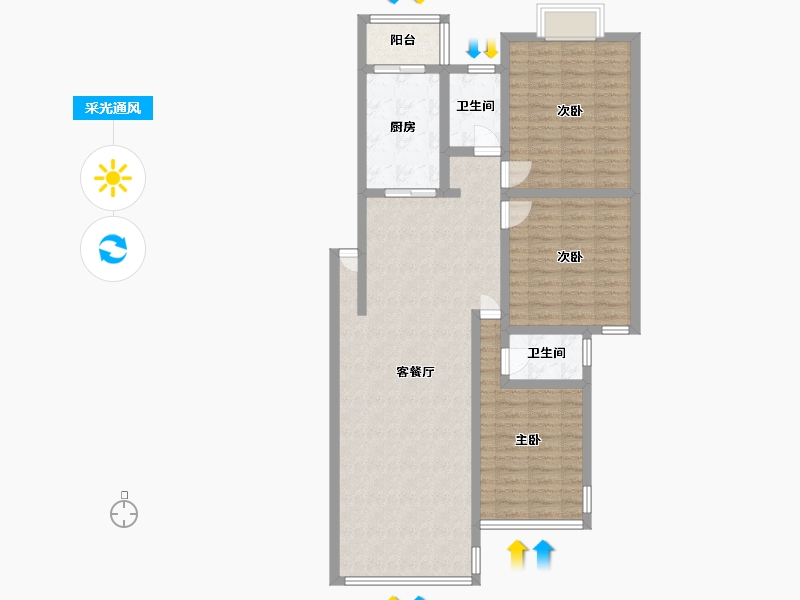 江西省-九江市-东方花园(青年路店)-123.10-户型库-采光通风