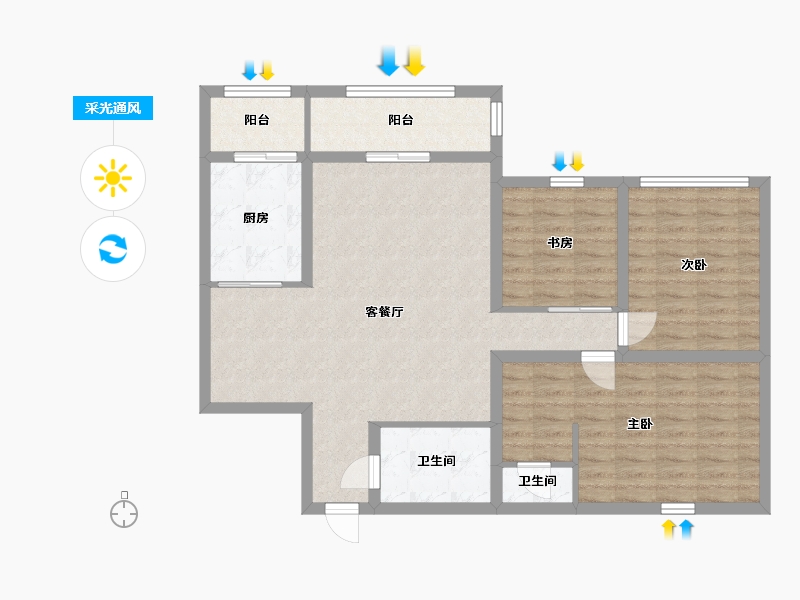 四川省-成都市-地税局宿舍-110.00-户型库-采光通风