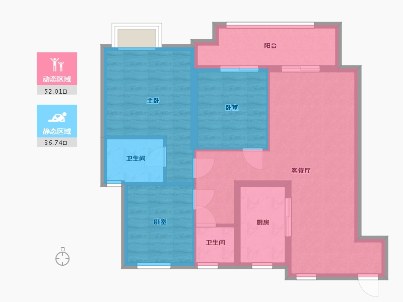 陕西省-渭南市-龙记檀府-92.00-户型库-动静分区