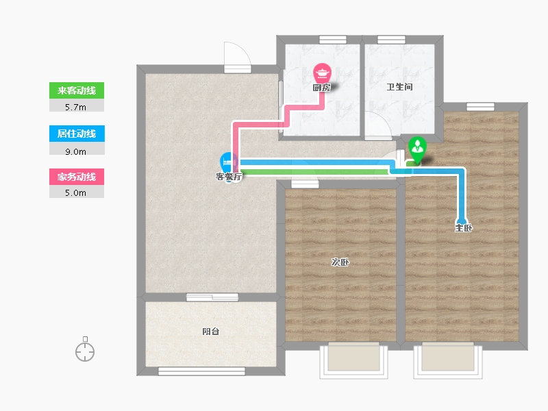 安徽省-合肥市-梦和苑2期-84.00-户型库-动静线