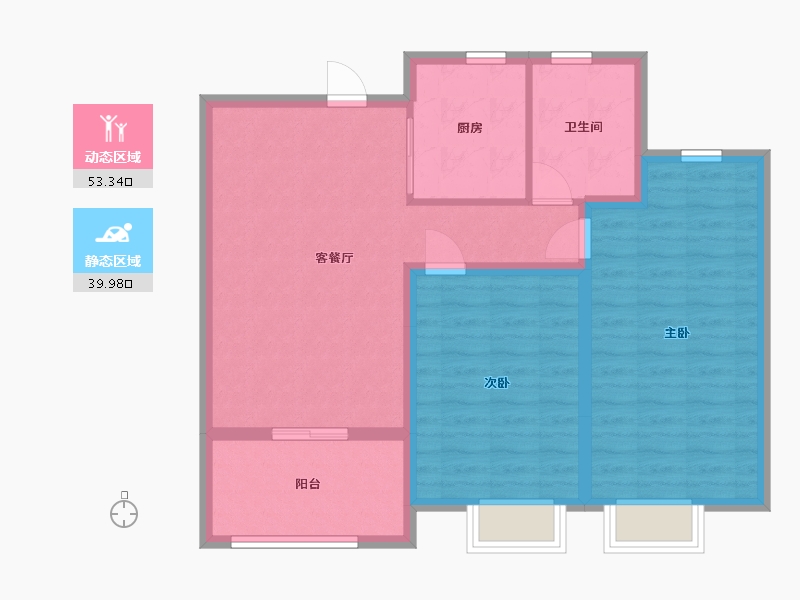 安徽省-合肥市-梦和苑2期-84.00-户型库-动静分区