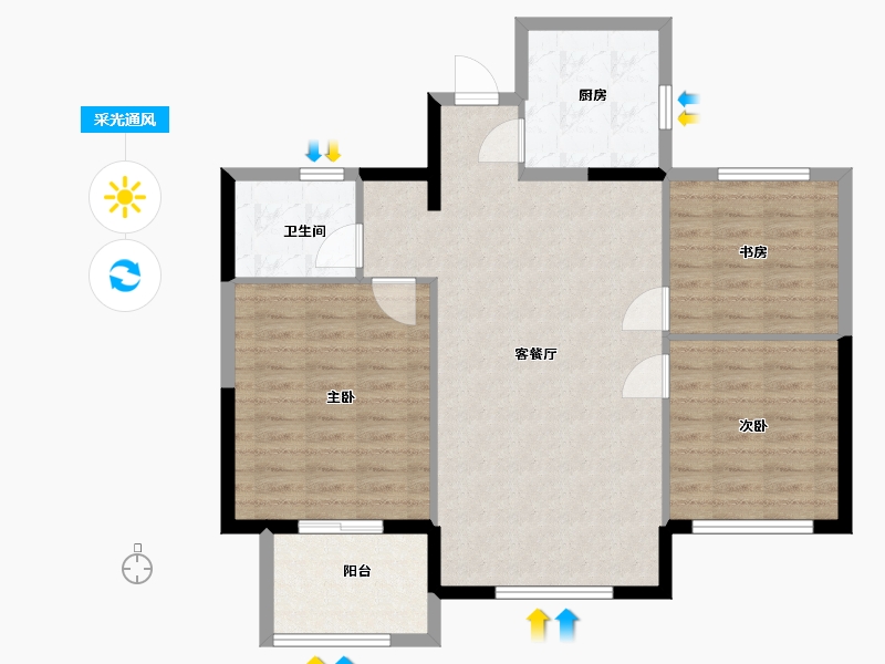 湖南省-邵阳市-西湖春天-90.00-户型库-采光通风