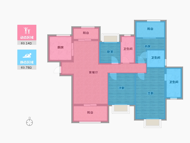 广东省-江门市-骏景湾文悦府-110.48-户型库-动静分区