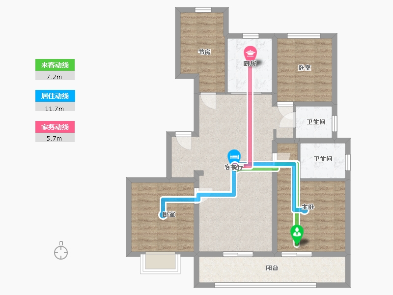 浙江省-宁波市-绿城春语云树-99.60-户型库-动静线