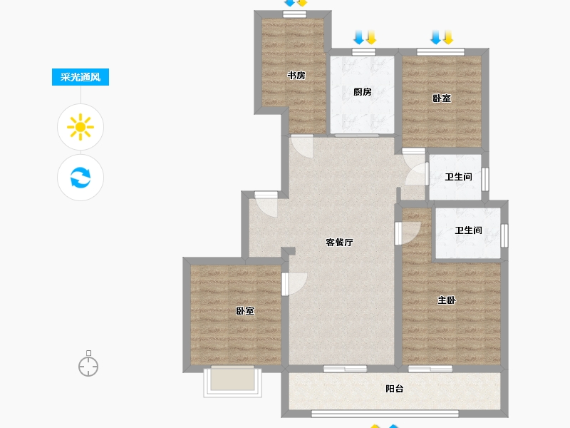 浙江省-宁波市-绿城春语云树-99.60-户型库-采光通风