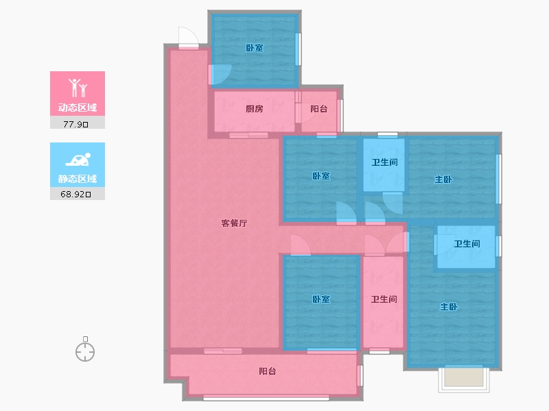 广西壮族自治区-河池市-和富阳光城-126.62-户型库-动静分区