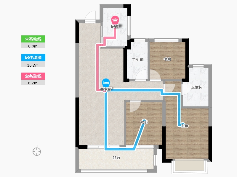 浙江省-金华市-秦塘府-79.20-户型库-动静线