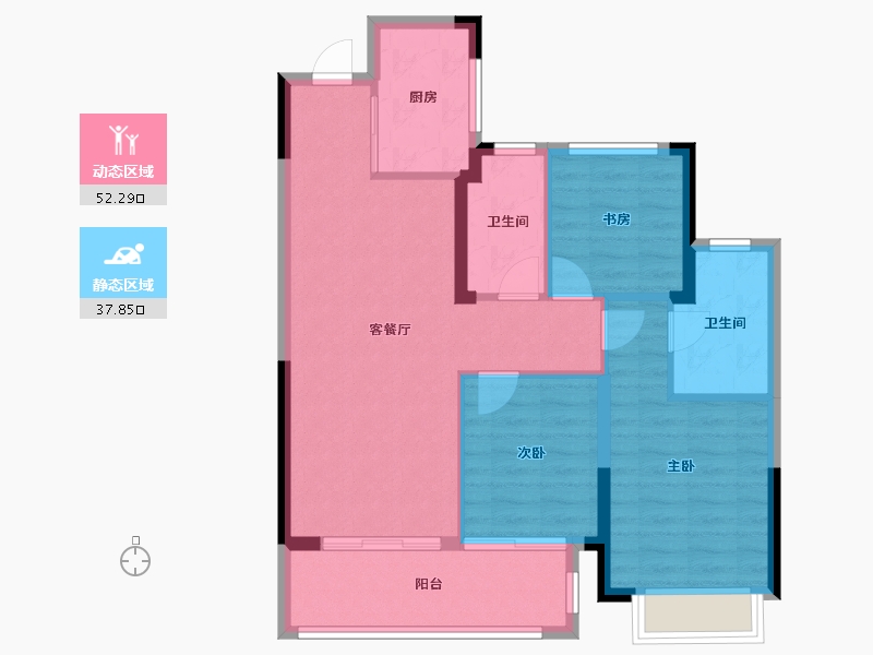 浙江省-金华市-秦塘府-79.20-户型库-动静分区